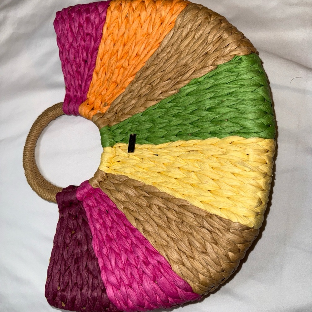 Roxy Multicolor Woven Tote Bag